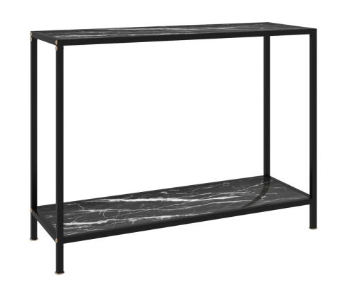 Mesa de consola negro vidrio templado 100x35x75 cm