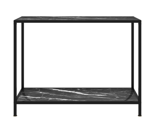 Mesa de consola negro vidrio templado 100x35x75 cm