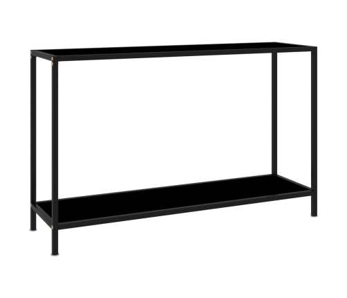 Mesa de consola negro vidrio templado 120x35x75 cm