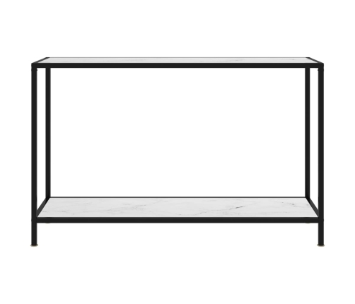 Mesa de consola blanco vidrio templado 120x35x75 cm