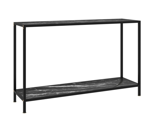 Mesa de consola negro vidrio templado 120x35x75 cm