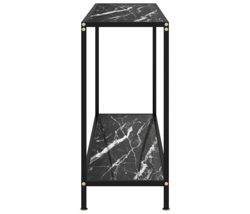 Mesa de consola negro vidrio templado 120x35x75 cm