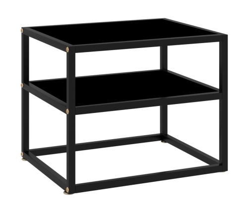 vidaXL Mesa de consola negro vidrio templado 50x40x40 cm