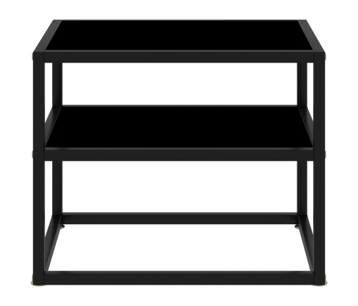 vidaXL Mesa de consola negro vidrio templado 50x40x40 cm