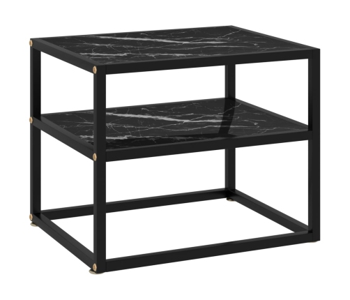 Mesa de consola negro vidrio templado 50x40x40 cm