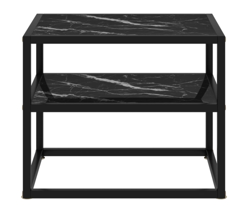 Mesa de consola negro vidrio templado 50x40x40 cm