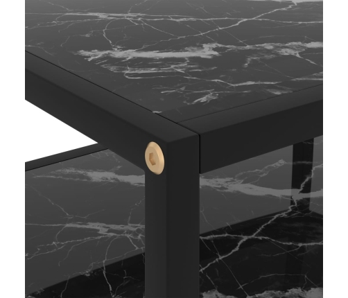 Mesa de consola negro vidrio templado 50x40x40 cm