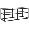 Mueble para TV de vidrio templado negro 100x40x40 cm