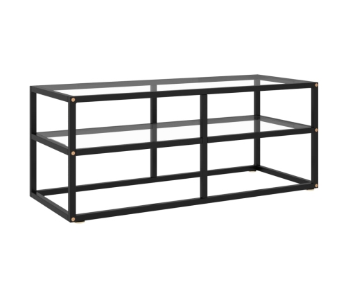 Mueble para TV de vidrio templado negro 100x40x40 cm