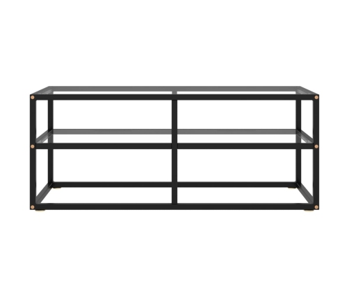 Mueble para TV de vidrio templado negro 100x40x40 cm