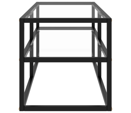 Mueble para TV de vidrio templado negro 100x40x40 cm