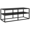 Mueble para TV negro con vidrio negro 100x40x40 cm