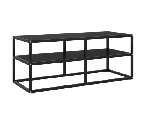 Mueble para TV negro con vidrio negro 100x40x40 cm