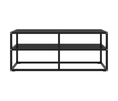 Mueble para TV negro con vidrio negro 100x40x40 cm