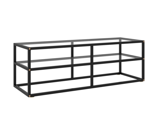 Mueble para TV negro con vidrio templado negro 120x40x40 cm