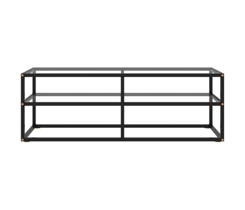 Mueble para TV negro con vidrio templado negro 120x40x40 cm