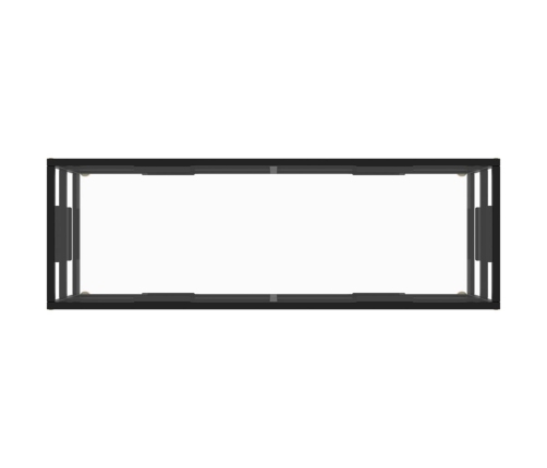 Mueble para TV negro con vidrio templado negro 120x40x40 cm