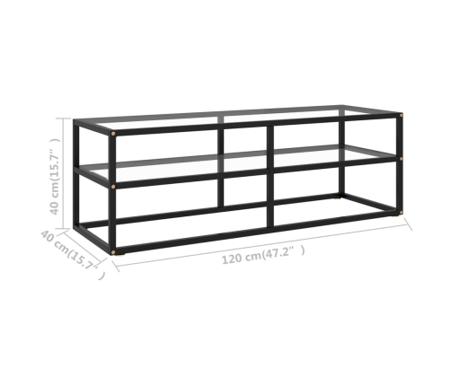 vidaXL Mueble para TV negro con vidrio templado negro 120x40x40 cm