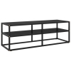 Mueble para TV negro con vidrio negro 120x40x40 cm