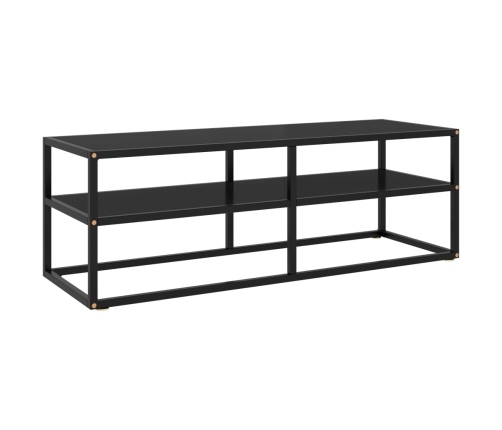 Mueble para TV negro con vidrio negro 120x40x40 cm