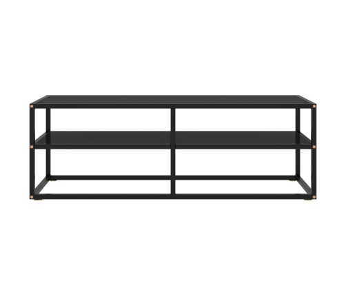 Mueble para TV negro con vidrio negro 120x40x40 cm