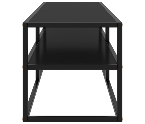 Mueble para TV negro con vidrio negro 120x40x40 cm