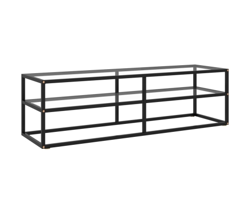 Mueble para TV negro con vidrio templado negro 140x40x40 cm