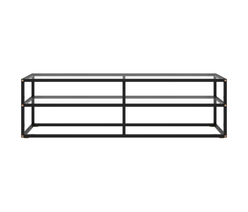 Mueble para TV negro con vidrio templado negro 140x40x40 cm