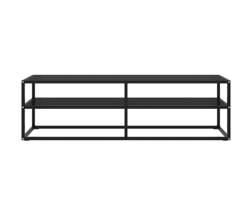 Mueble para TV negro con vidrio negro 140x40x40 cm