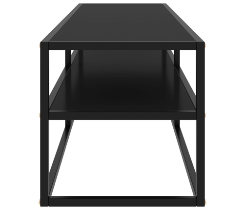 Mueble para TV negro con vidrio negro 140x40x40 cm