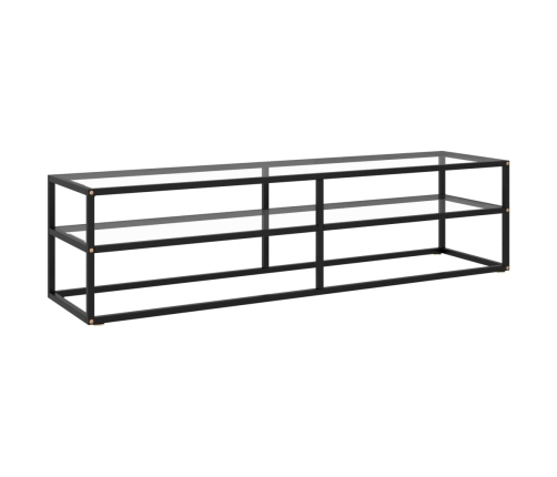 Mueble para TV negro con vidrio templado negro 160x40x40 cm