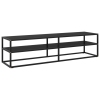 Mueble para TV negro con vidrio negro 160x40x40 cm