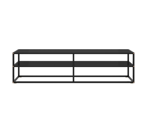 Mueble para TV negro con vidrio negro 160x40x40 cm