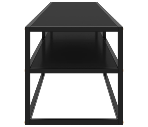 Mueble para TV negro con vidrio negro 160x40x40 cm