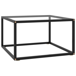 Mesa de centro con vidrio templado negro 60x60x35 cm