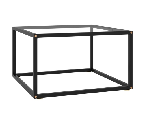 Mesa de centro con vidrio templado negro 60x60x35 cm