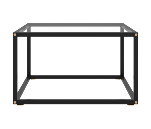 Mesa de centro con vidrio templado negro 60x60x35 cm