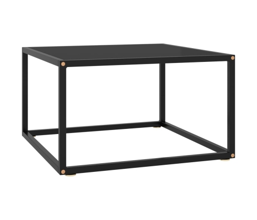 Mesa de centro negra con vidrio negro 60x60x35 cm