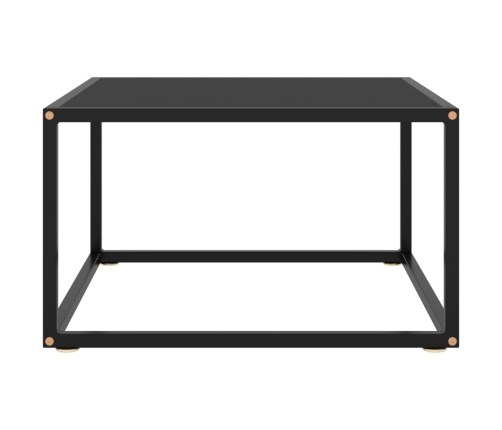 Mesa de centro negra con vidrio negro 60x60x35 cm