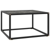 Mesa de centro negra con vidrio de mármol negro 60x60x35 cm