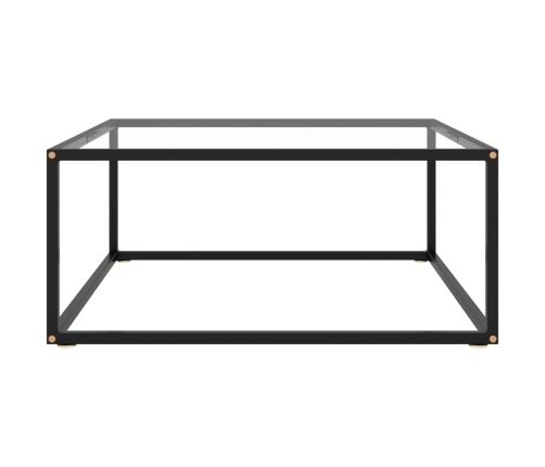 Mesa de centro negra con vidrio templado 80x80x35 cm