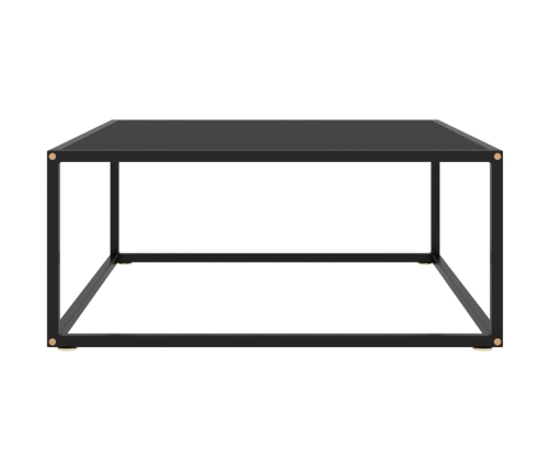 Mesa de centro negra con vidrio negro 80x80x35 cm