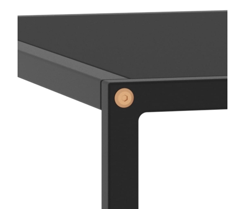 Mesa de centro negra con vidrio negro 80x80x35 cm