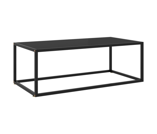 Mesa de centro negra con vidrio negro 100x50x35 cm