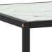 Mesa de centro negra con vidrio de mármol blanco 100x50x35 cm