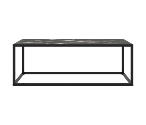 Mesa de centro negra con vidrio de mármol negro 100x50x35 cm