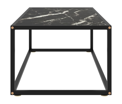 Mesa de centro negra con vidrio de mármol negro 100x50x35 cm