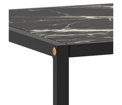 Mesa de centro negra con vidrio de mármol negro 100x50x35 cm