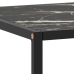 Mesa de centro negra con vidrio de mármol negro 100x50x35 cm