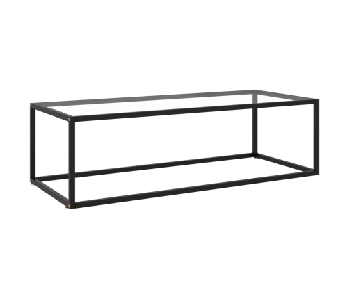 Mesa de centro negra con vidrio templado 120x50x35 cm